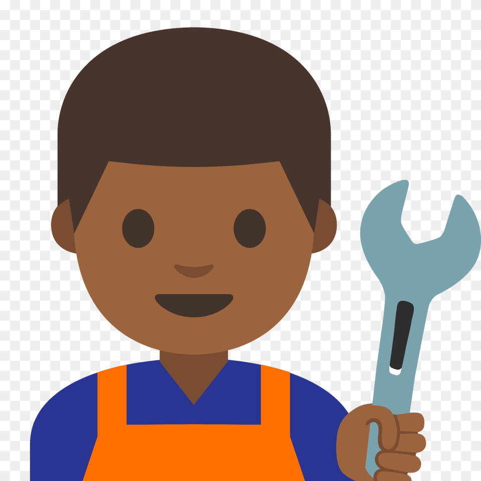Man Mechanic Emoji Clipart, Cutlery, Baby, Person, Spoon Free Png