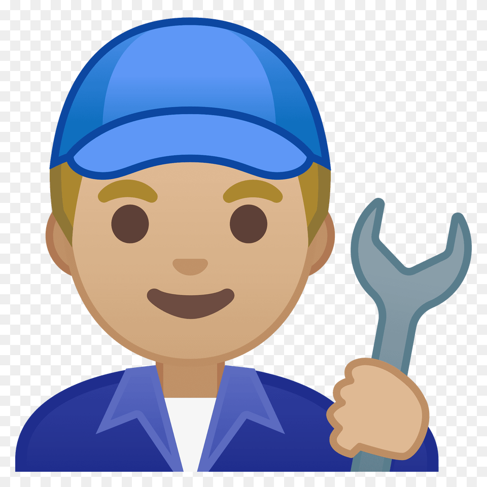 Man Mechanic Emoji Clipart, Hat, Cap, Clothing, Person Png