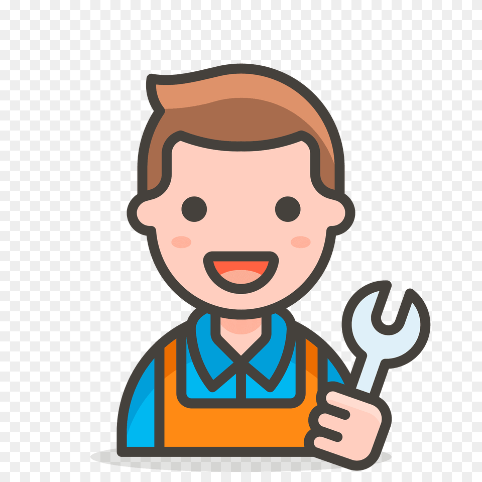 Man Mechanic Emoji Clipart, Cutlery, Fork, Face, Head Free Png Download