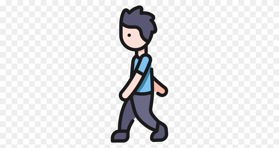 Man Men People Person Walk Icon, Walking, Cleaning, Baby, Cartoon Free Transparent Png