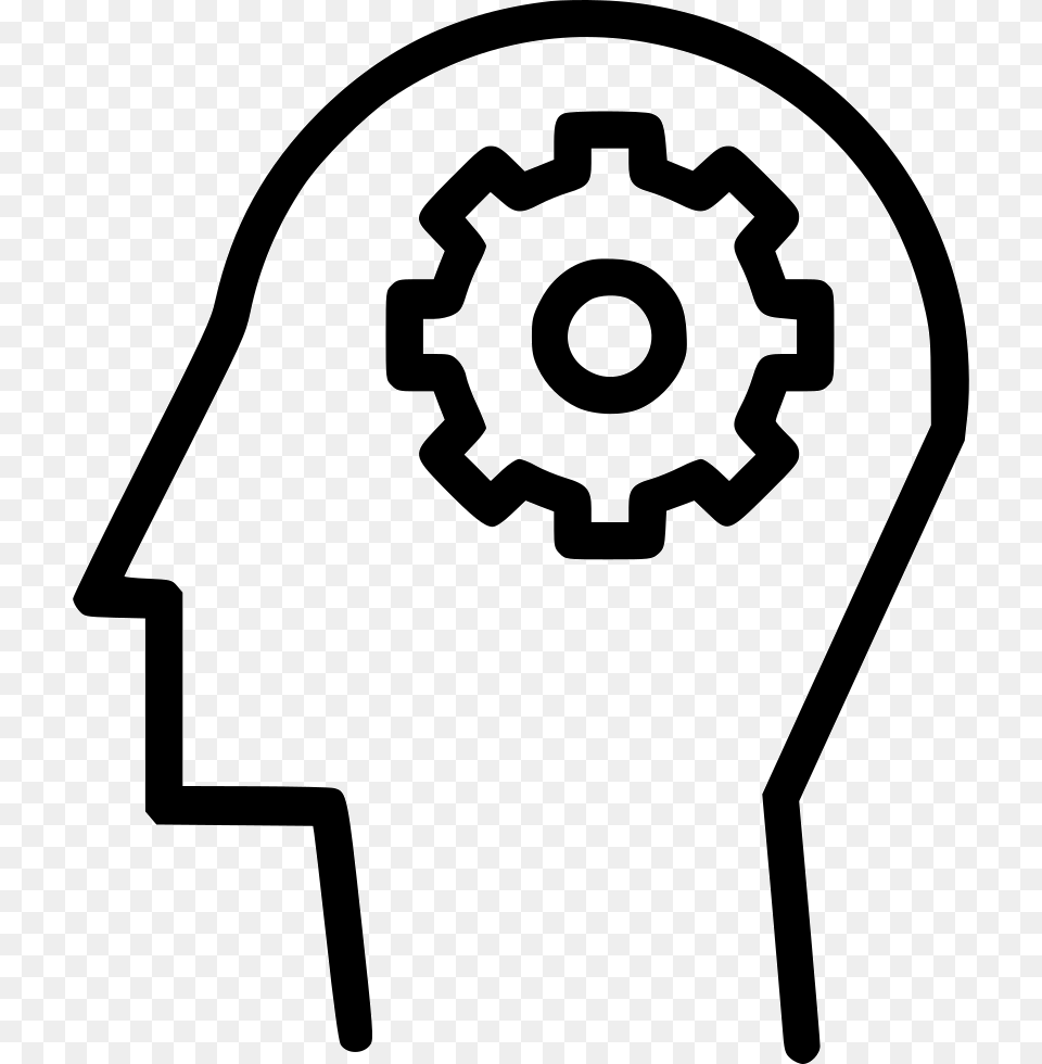 Man Mind Idea Settings Gear Preferences Seo Web Svg Gear Icon Stencil, Machine Free Png