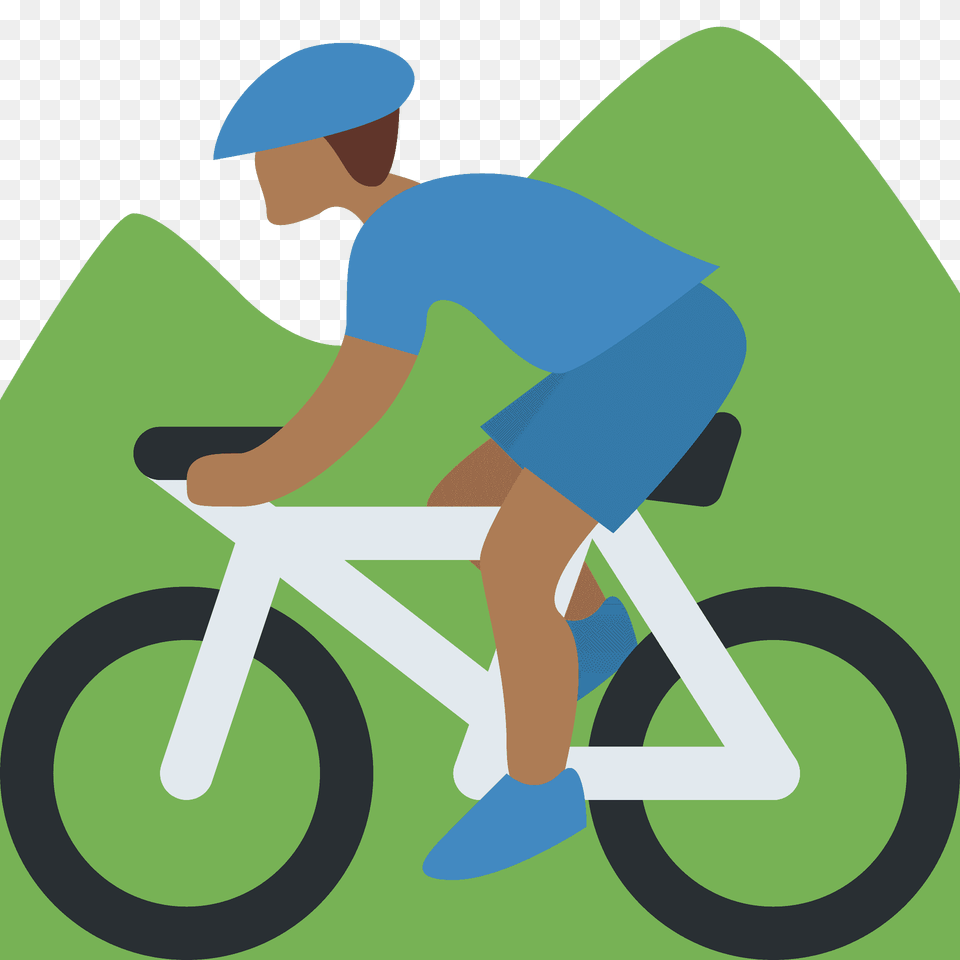 Man Mountain Biking Emoji Clipart, Person, Bicycle, Face, Head Png Image