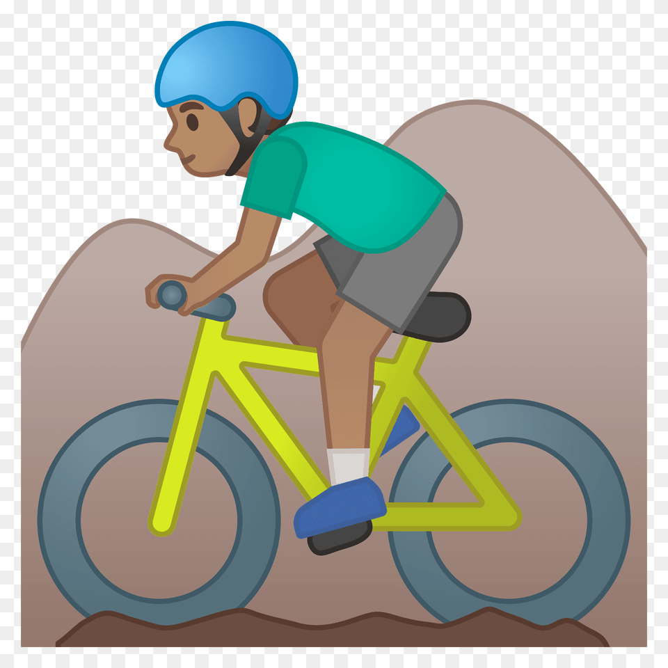 Man Mountain Biking Emoji Clipart, Face, Head, Person, Bicycle Png