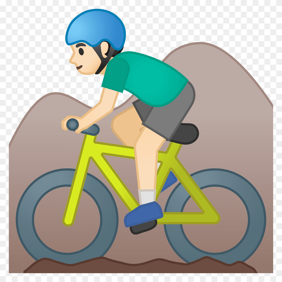Man Mountain Biking Emoji Clipart, Face, Head, Person, Bicycle Png Image