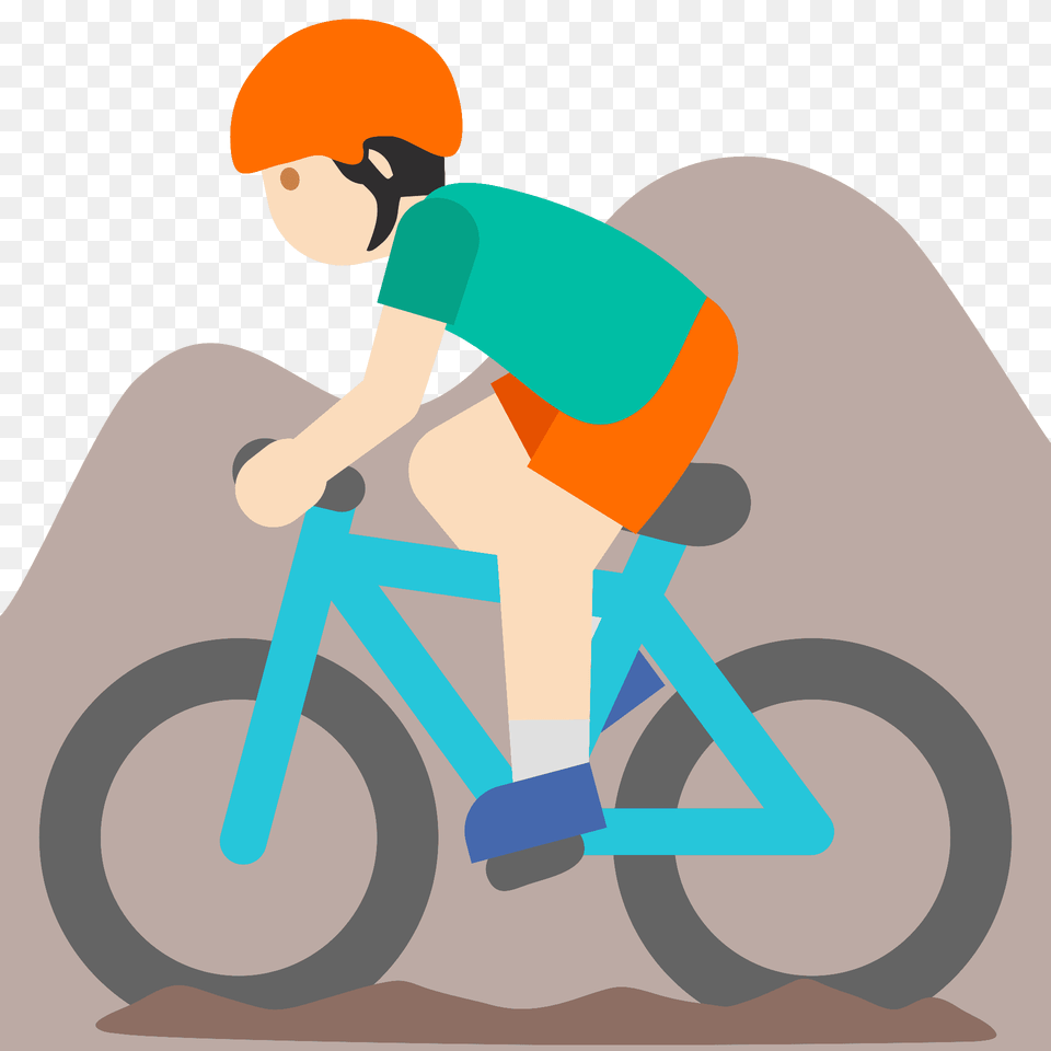 Man Mountain Biking Emoji Clipart, Bicycle, Transportation, Vehicle, Cycling Free Transparent Png