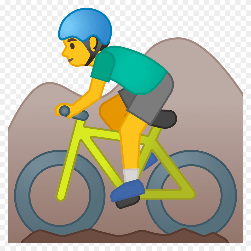 Man Mountain Biking Emoji Clipart, Bicycle, Transportation, Vehicle, Face Free Transparent Png