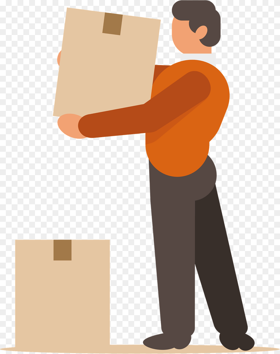 Man Moving Boxes Clipart, Box, Cardboard, Carton, Package Free Png Download