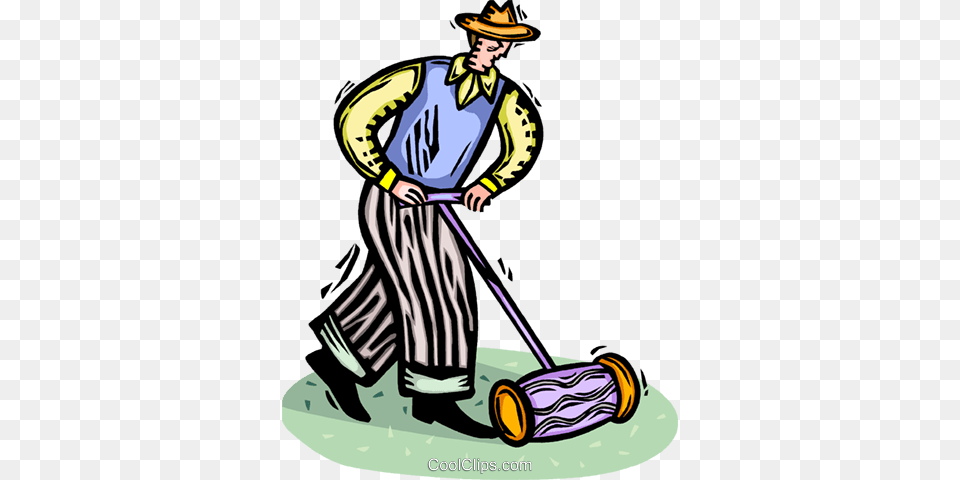Man Mowing The Lawn Royalty Vector Clip Art Illustration, Plant, Grass, Person, Male Free Png Download
