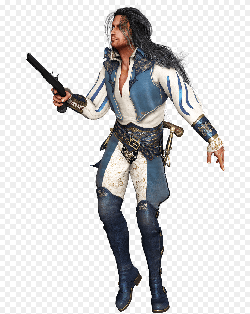 Man Musketier With Pistol Clip Arts Medieval Clothes Transparent Background, Clothing, Costume, Person, Adult Free Png