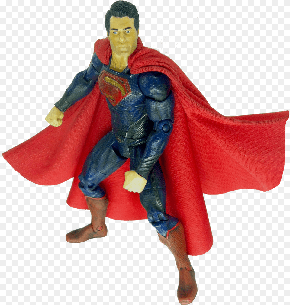 Man Of Steel Movie Masters 2013 Mattel Play Arts Kai Figurine, Cape, Clothing, Adult, Male Free Transparent Png