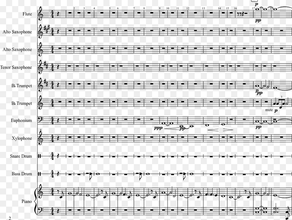 Man Of Steel Sheet Music 2 Of 23 Pages Alto Sax Part Sheet Music Steel, Gray Png Image