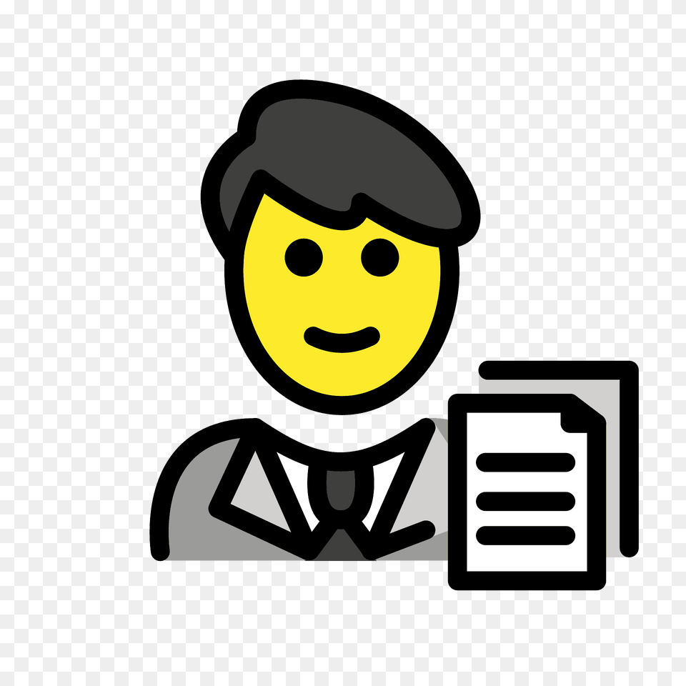 Man Office Worker Emoji Clipart, Logo, Face, Head, Person Free Png