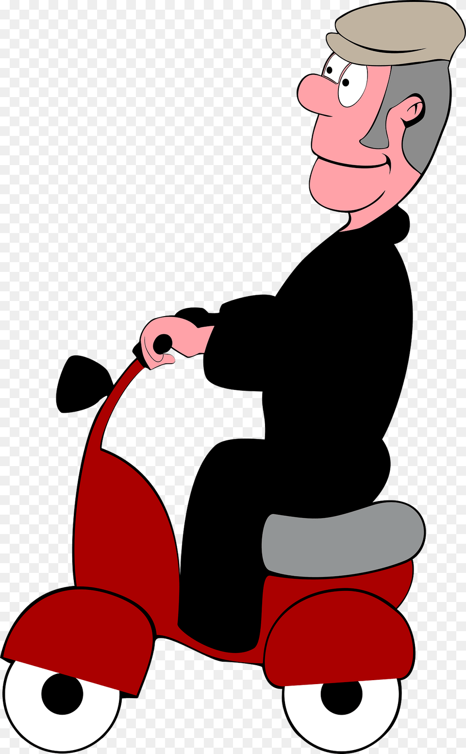 Man On A Scooter Clipart, Vehicle, Transportation, Plant, Tool Free Png