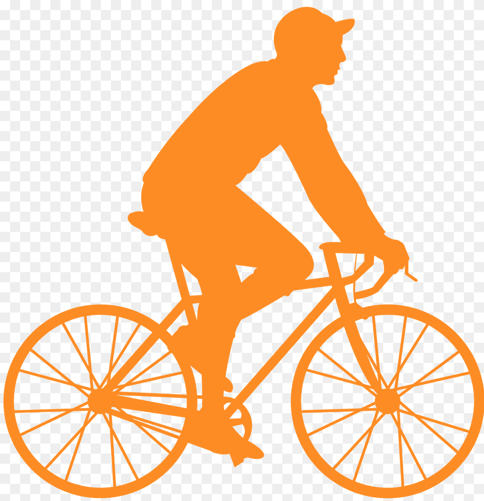Man On Bike Silhouette, Wheel, Machine, Vehicle, Transportation Free Png Download