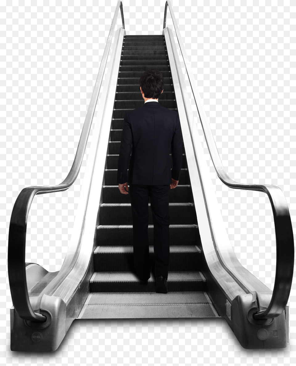 Man On Escalator Image, Staircase, Housing, House, Handrail Free Transparent Png