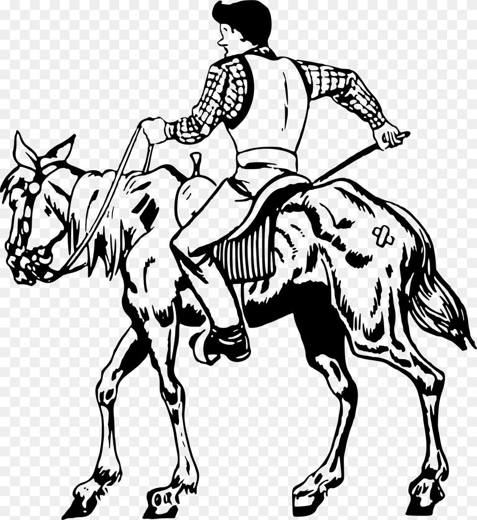 Man On Horse 3 Clip Arts Mane, Gray Free Transparent Png