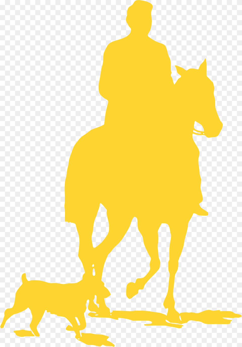 Man On Horse And Dog Silhouette, Person, People, Adult, Mammal Free Png