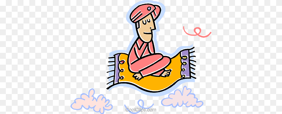 Man On Magic Carpet Royalty Vector Clip Art Illustration, Baby, Person, Washing, Face Free Png
