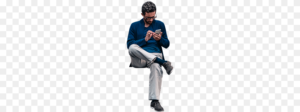 Man On Smartphone Sitting Man Sitting, Hand, Footwear, Finger, Pants Free Transparent Png