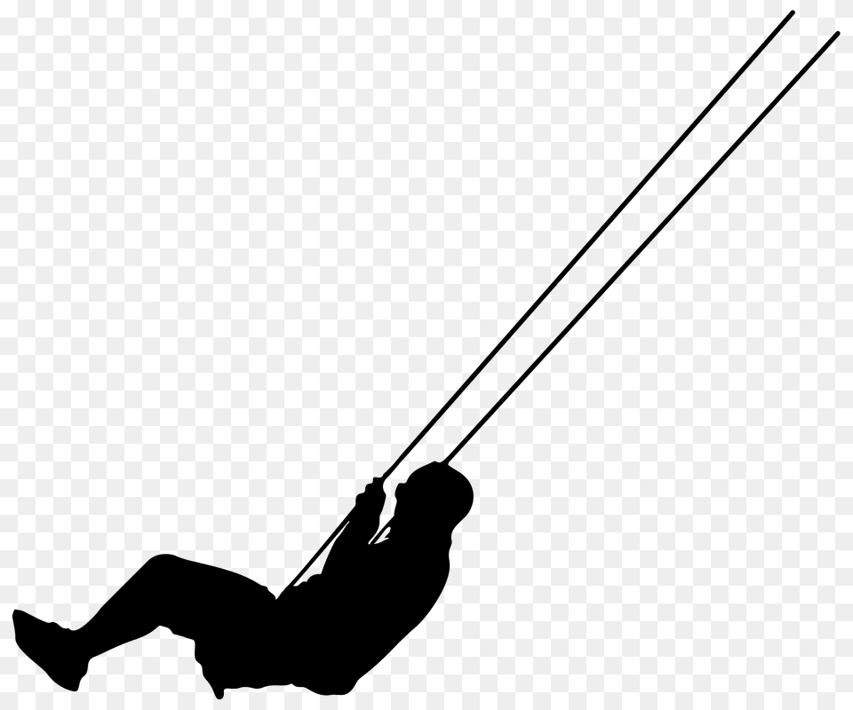 Man On Swing Silhouette, Rope, Adult, Male, Person Free Png Download