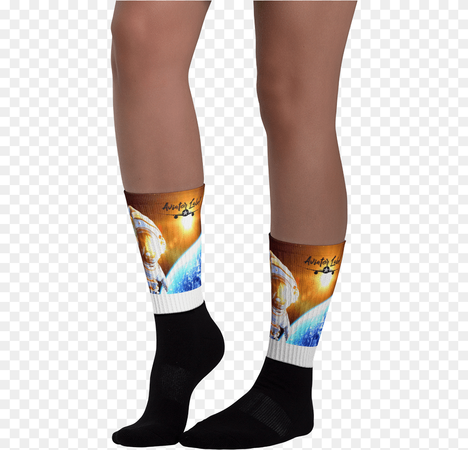 Man On The Moon Socks Hockey Sock, Clothing, Hosiery, Person Free Transparent Png
