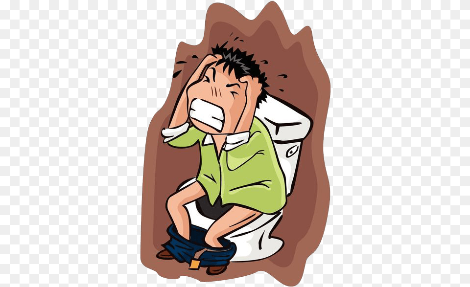 Man On Toilet Clip Art Stress On Toilet, Book, Comics, Publication, Cleaning Free Transparent Png