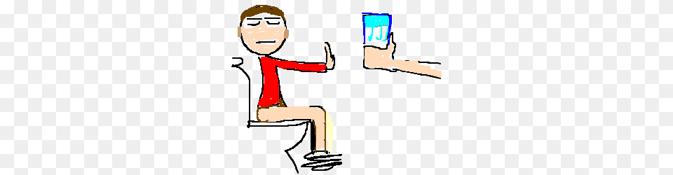 Man On Toilet Not Thirsty For Milk Drawing, Boy, Child, Male, Person Free Png Download