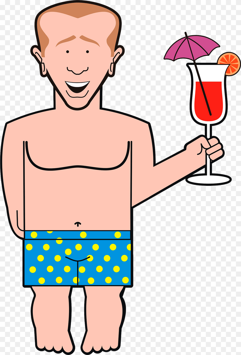Man On Vacation Clipart, Clothing, Shorts, Face, Head Png