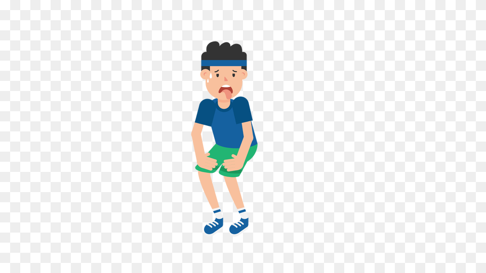 Man Out Of Breath Cartoon, Shorts, Clothing, Boy, Child Free Png