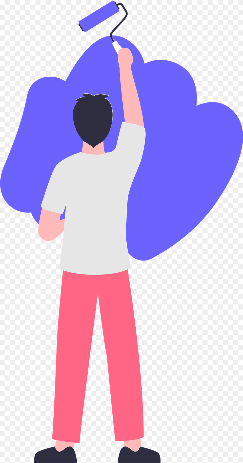 Man Painting A Wall Clipart, Cleaning, People, Person, Head Png Image