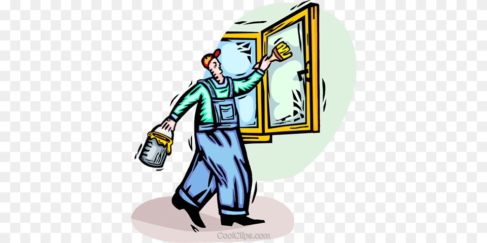 Man Painting A Window Frame Royalty Vector Clip Art, Adult, Cleaning, Male, Person Png