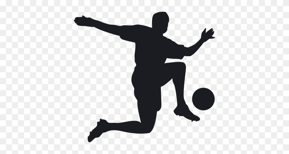 Man Paying Football Silhouette, Adult, Person, Male, Kicking Free Png
