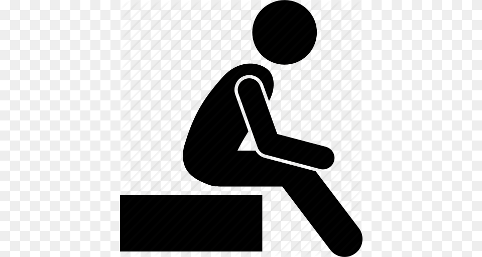 Man Person Sit Sitting Icon, Silhouette Free Png
