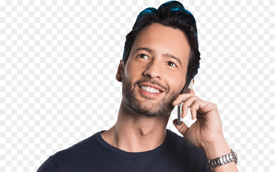 Man Phone Call, Smile, Person, Head, Happy Png
