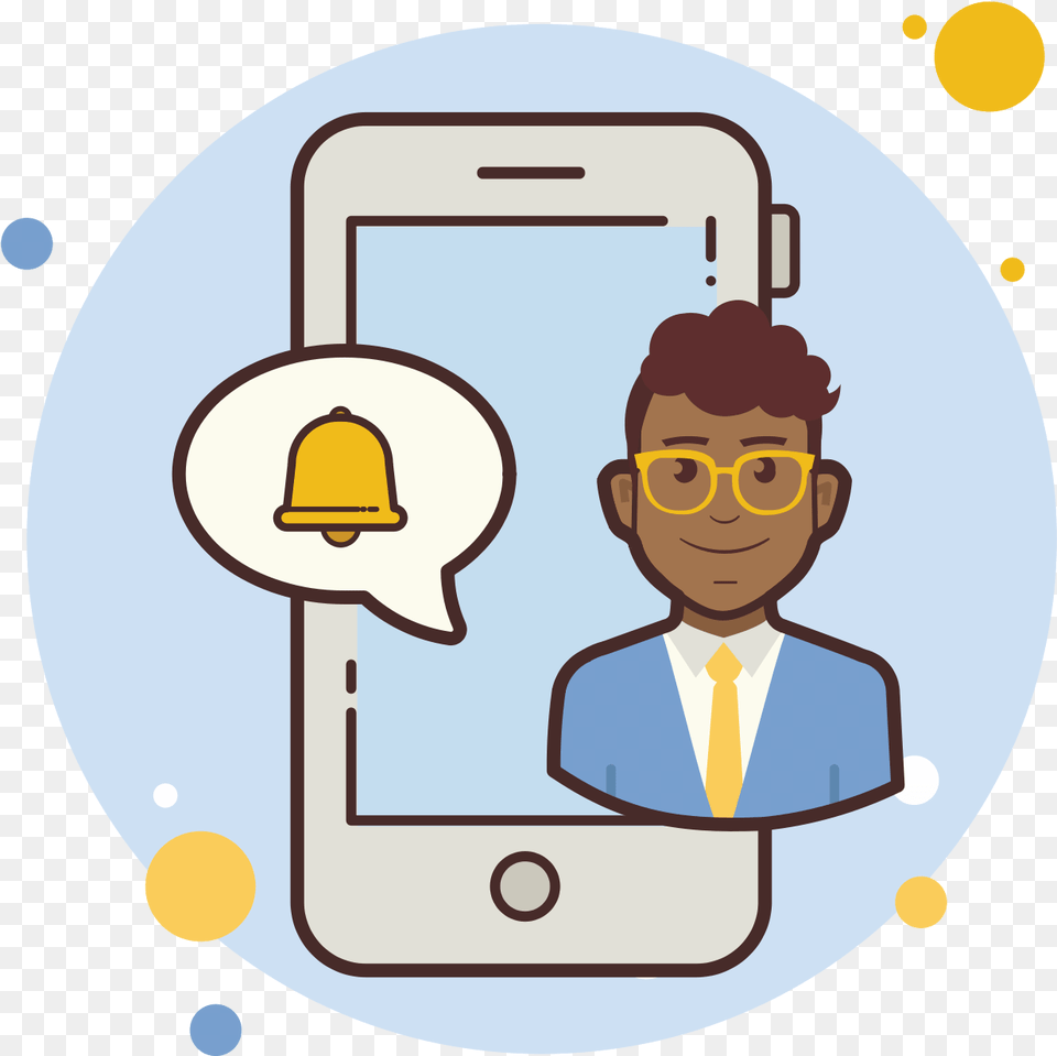 Man Phone Notification Bell Icon Private Account Cartoon, Photography, Person, Male, Adult Png