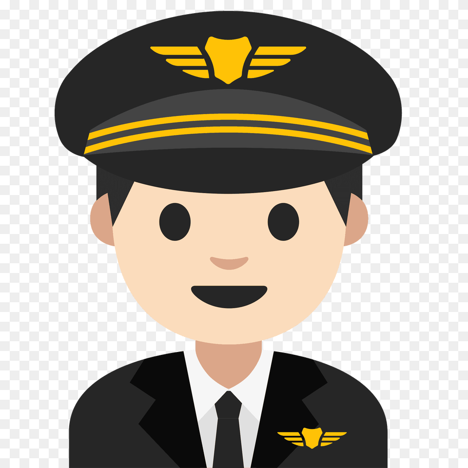 Man Pilot Emoji Clipart, Captain, Person, Officer, Adult Png