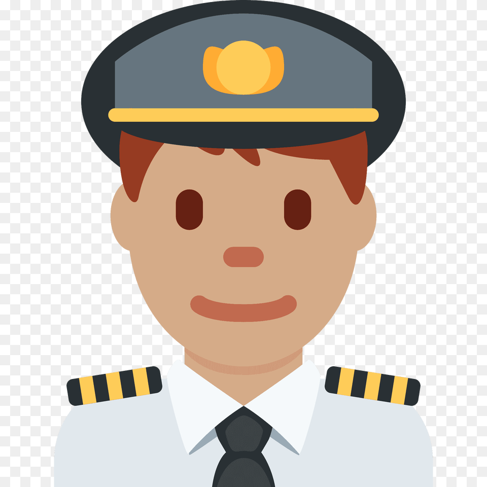 Man Pilot Emoji Clipart, Captain, Officer, Person, Adult Png