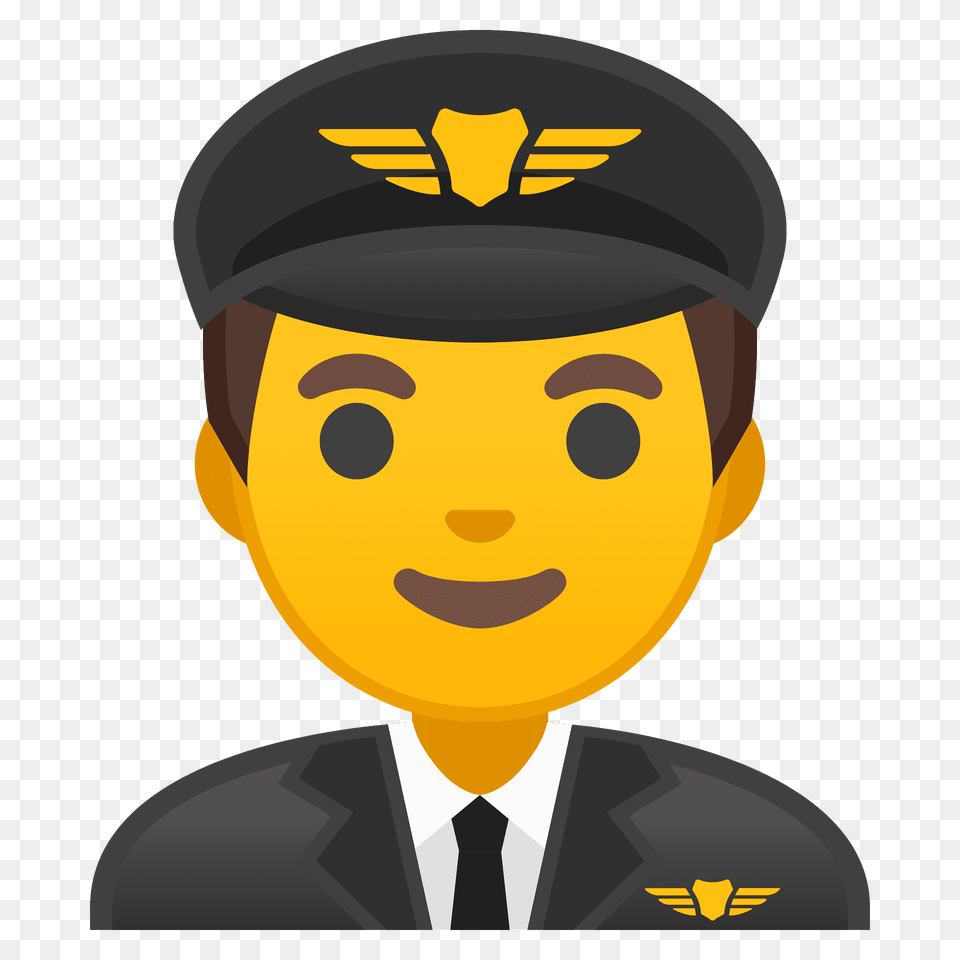 Man Pilot Emoji Clipart, Officer, Person, Captain, Hat Png