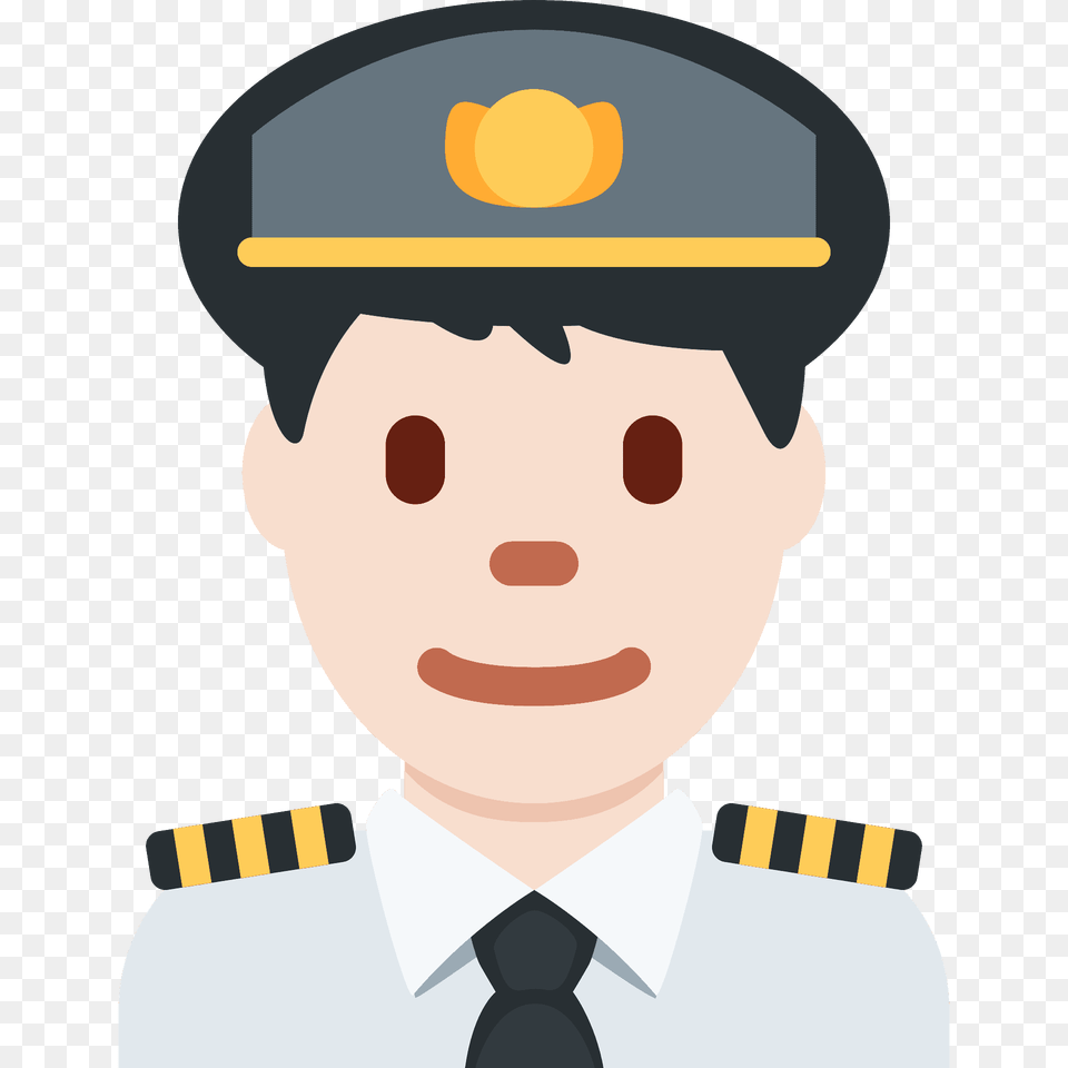 Man Pilot Emoji Clipart, Captain, Officer, Person, Adult Png