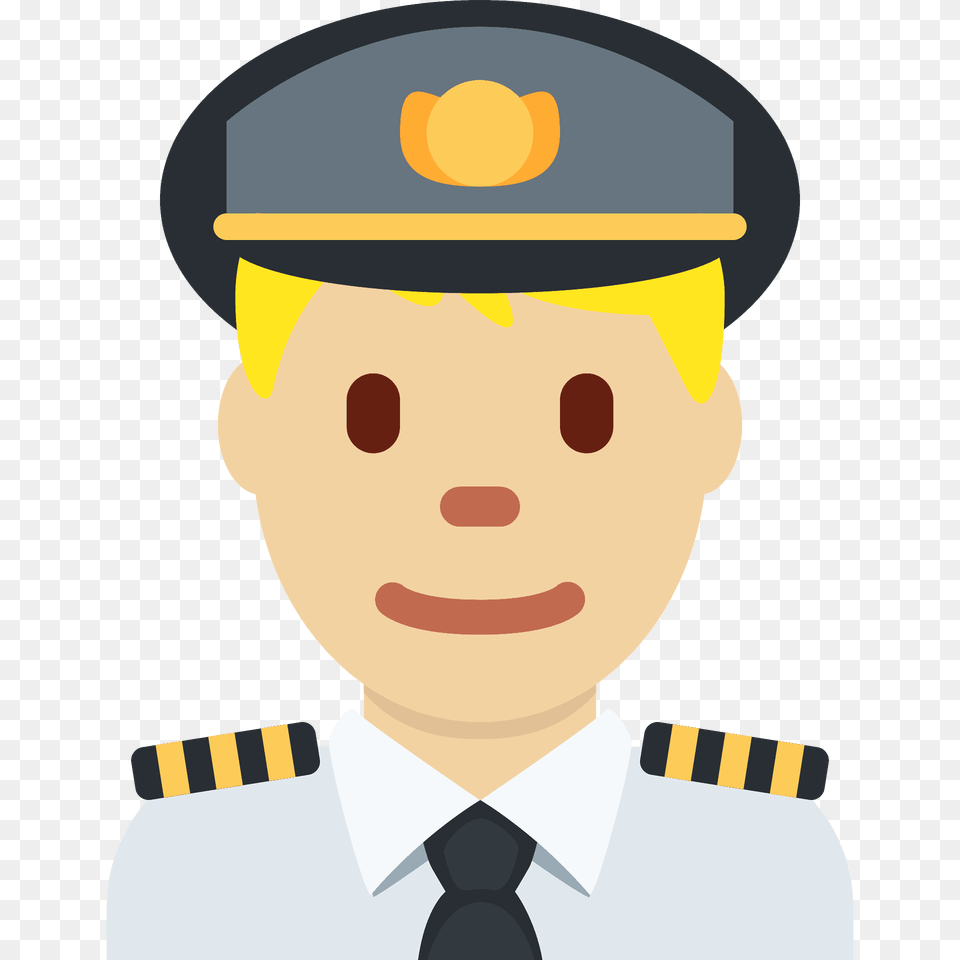 Man Pilot Emoji Clipart, Captain, Officer, Person, Face Png