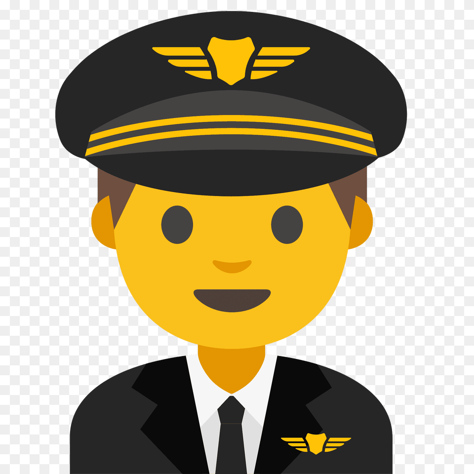 Man Pilot Emoji Clipart, Captain, Officer, Person, Adult Png