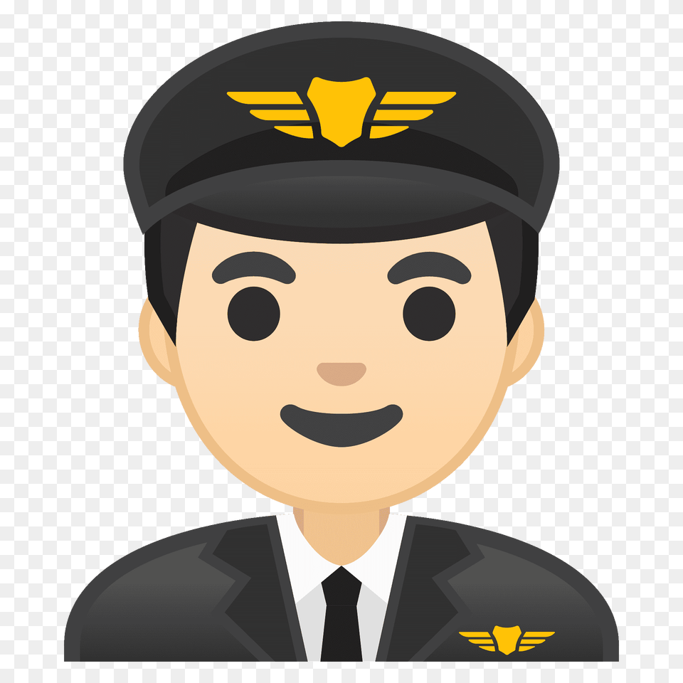 Man Pilot Emoji Clipart, Person, Officer, Hat, Clothing Png Image