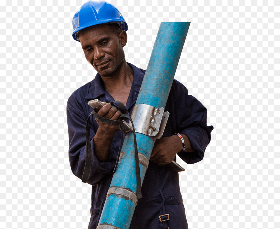 Man Pipe Worker African, Clothing, Hardhat, Helmet, Person Free Png
