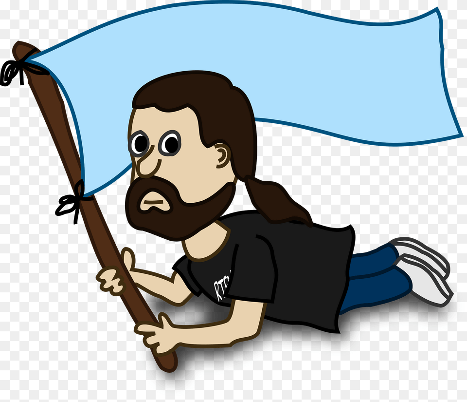 Man Placing A Flag Clipart, People, Person, Sword, Weapon Free Png