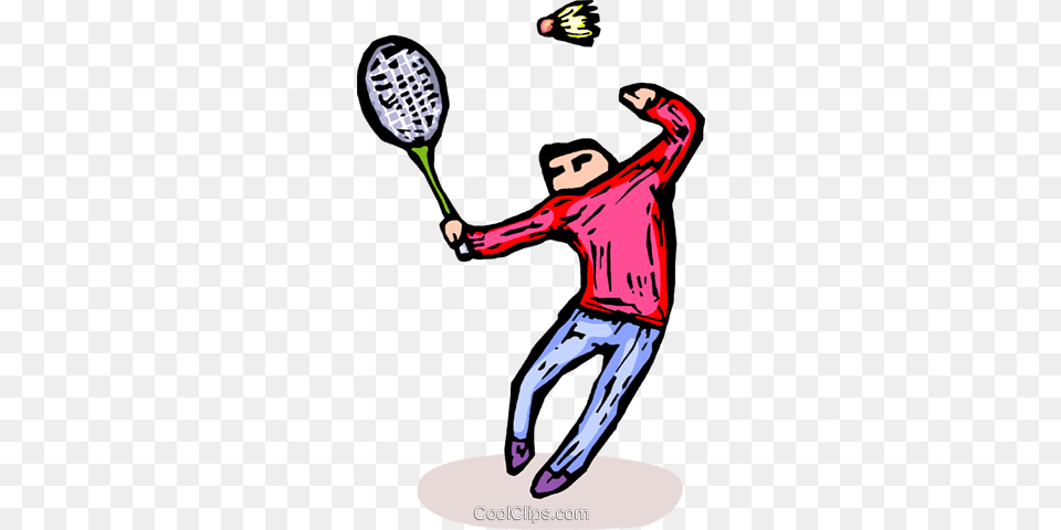 Man Playing Badminton Royalty Vector Clip Art Illustration, Racket, Ball, Tennis Ball, Tennis Png Image