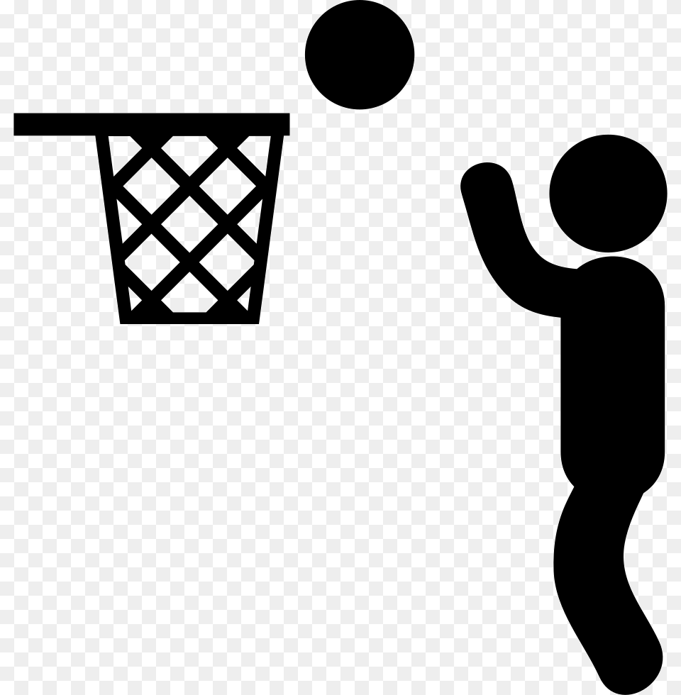 Man Playing Basketball Play Basketball Icon, Silhouette, Stencil, Smoke Pipe Free Png