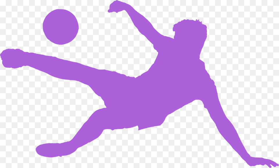 Man Playing Football Silhouette, Dancing, Leisure Activities, Person, Purple Png Image