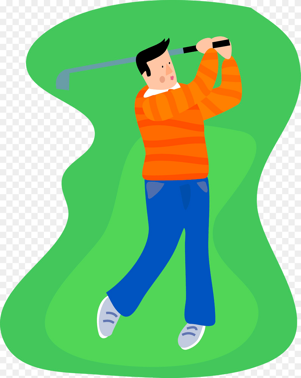 Man Playing Golf Clipart, Person, Face, Head, Sport Free Png Download