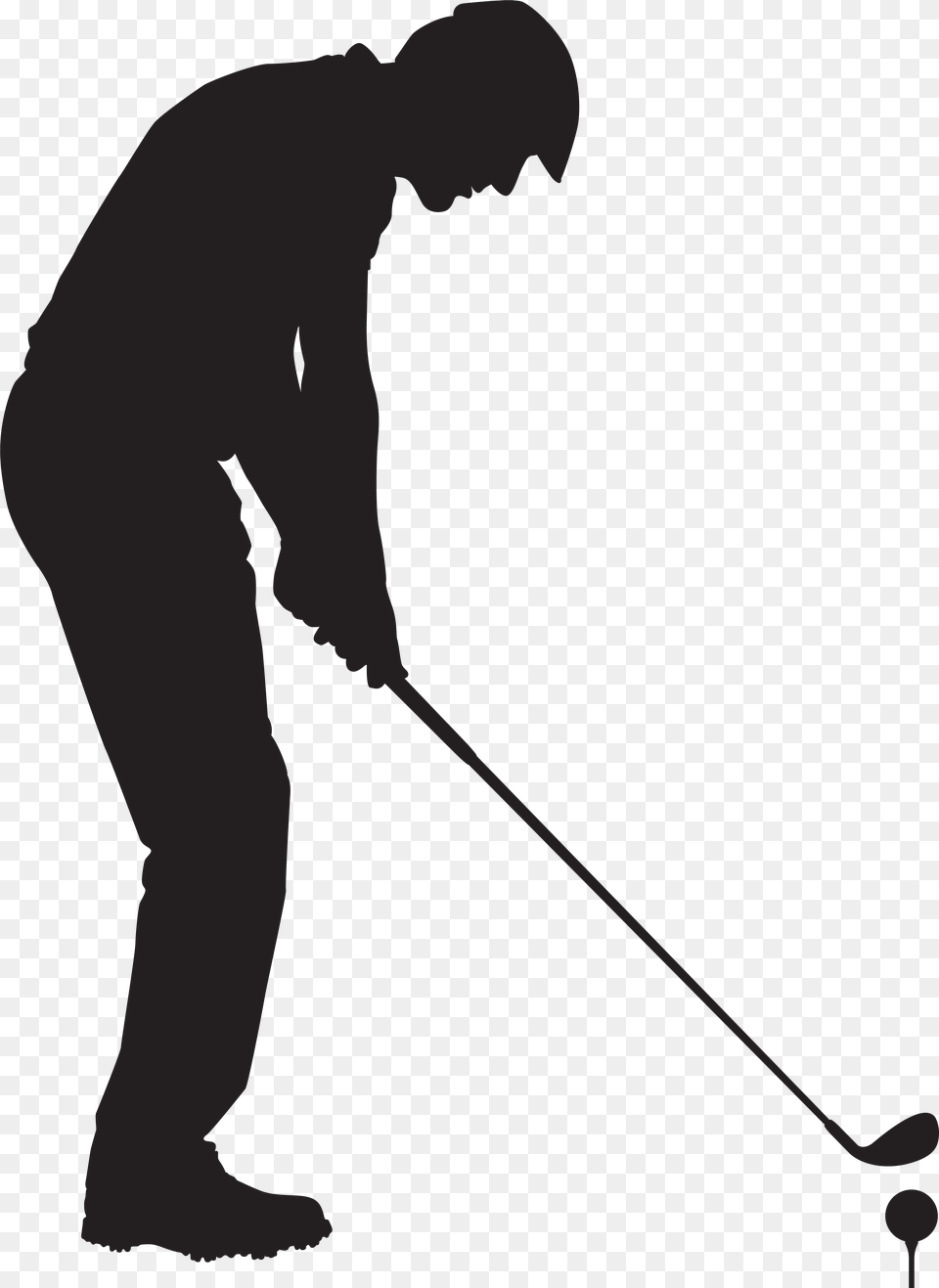 Man Playing Golf Silhouette, Adult, Male, Person, Sport Free Transparent Png