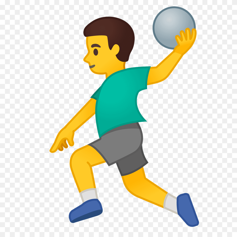Man Playing Handball Emoji Clipart, Sphere, Person, Ball, Sport Free Png Download